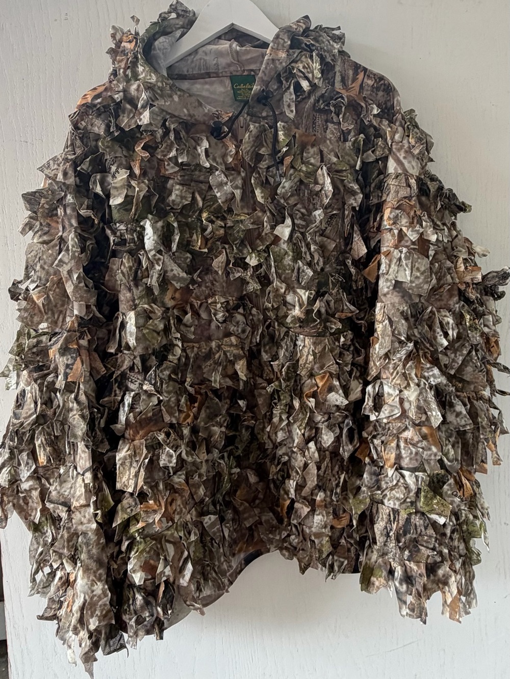 Cabelas Ghillie Suit Jacket Camo Leafy Hunting Hooded Mens XL Zonz Woodlands